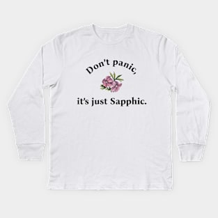 Don't panic it's just Sapphic Kids Long Sleeve T-Shirt